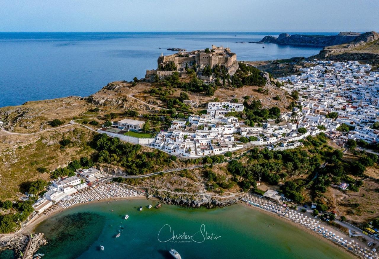 Lindos Shore Summer House With Jacuzzi And Sea View !!! Экстерьер фото