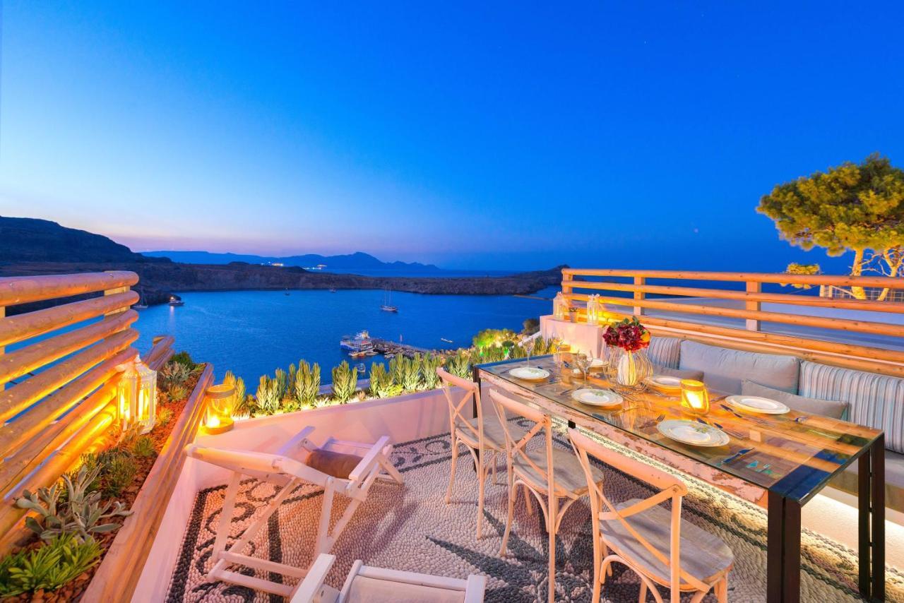 Lindos Shore Summer House With Jacuzzi And Sea View !!! Экстерьер фото